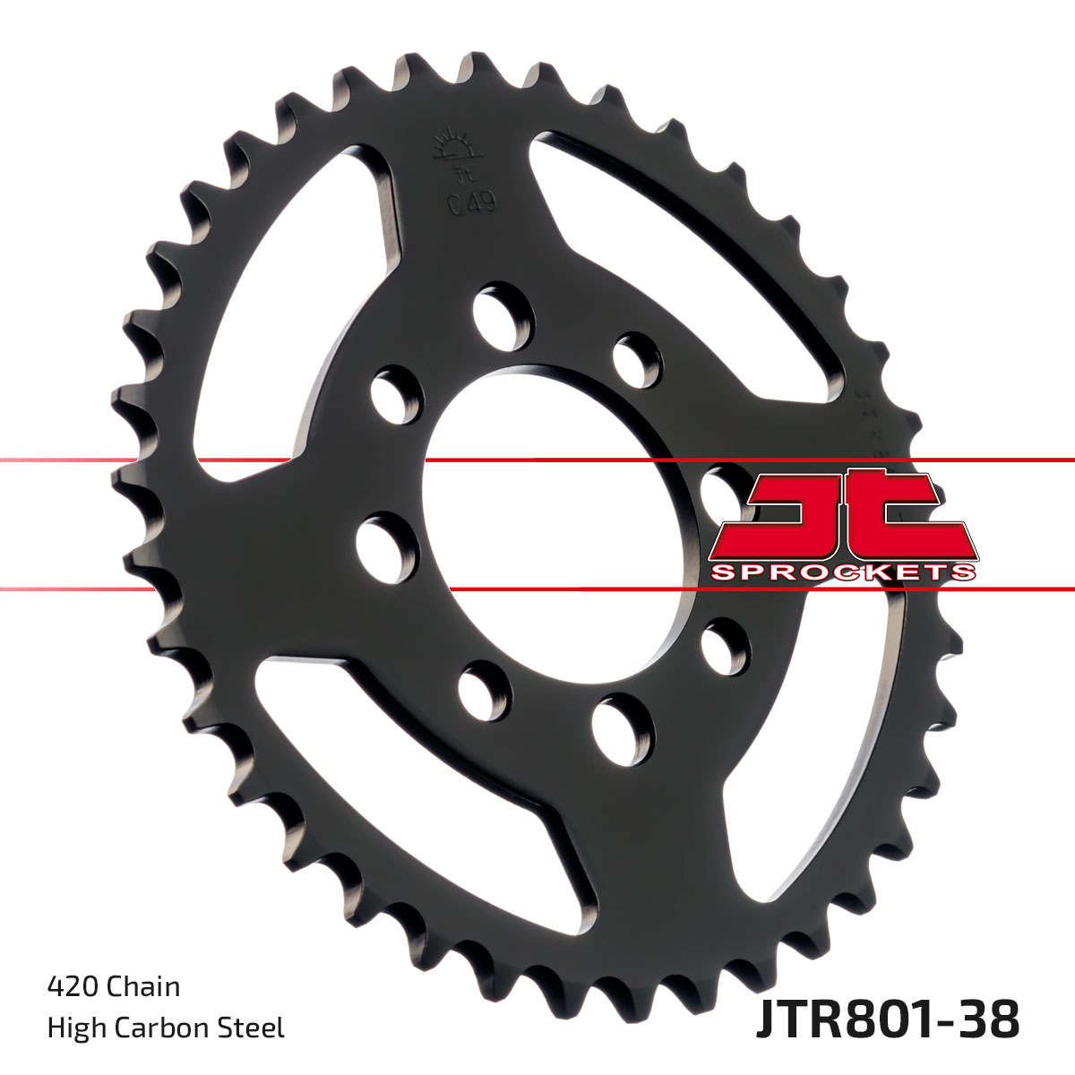JT Rear Sprocket Kawasaki KLX110 10-23, KLX110L 10-23 (801-38)