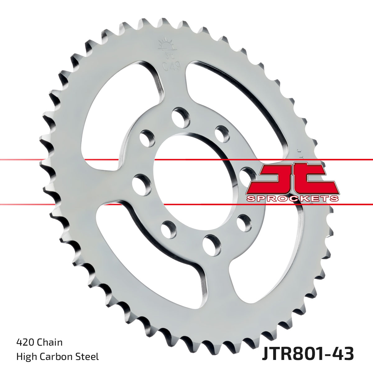 JT Rear Sprocket Kawasaki AE80 81-89, AR80 82-92, Suzuki OR50 79-80 (801-43)