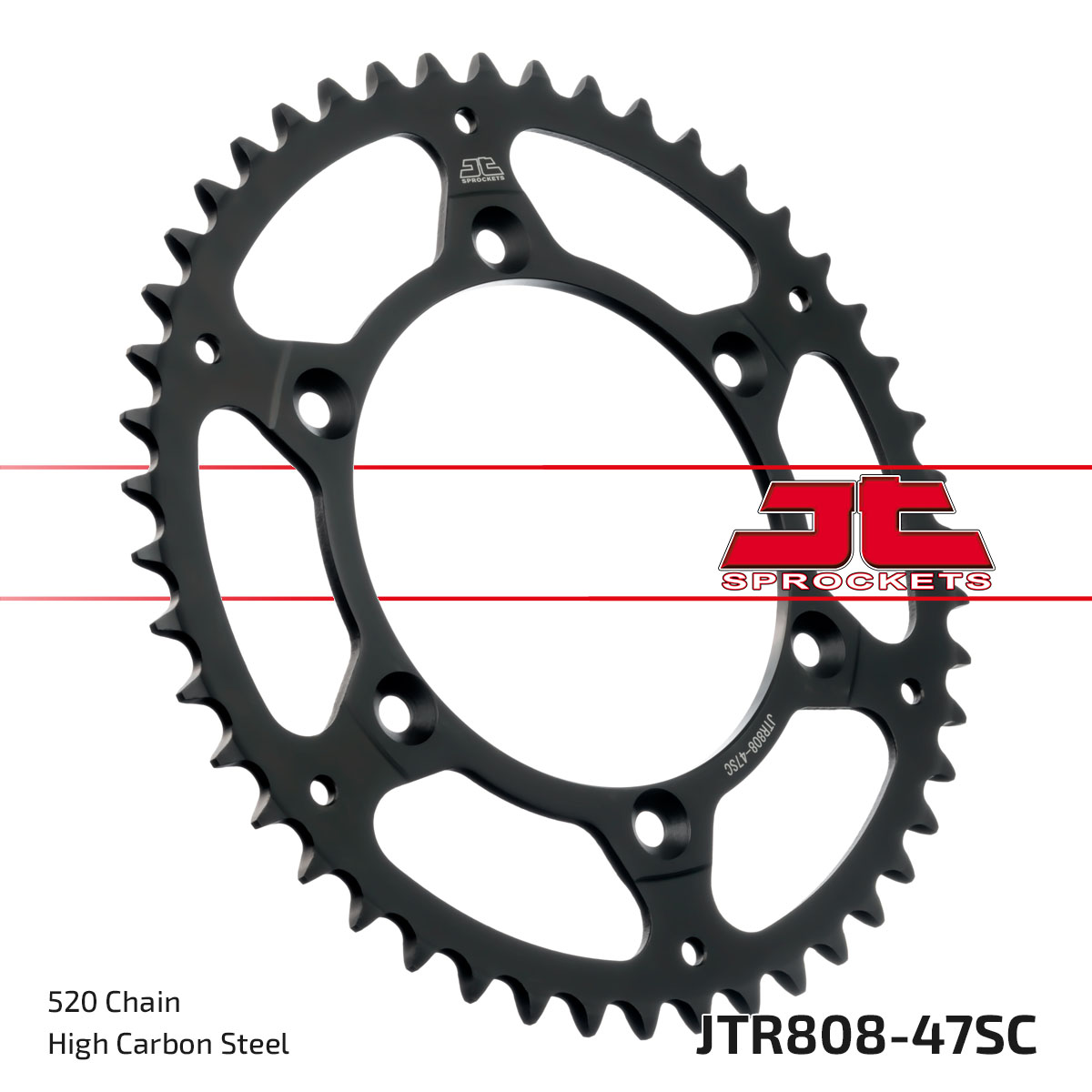 JT Rear Sprocket Kawasaki KLX400B 03, Suzuki DR350 90-93, DR-Z400E 00-07 (Self Cleaning) (808-47)