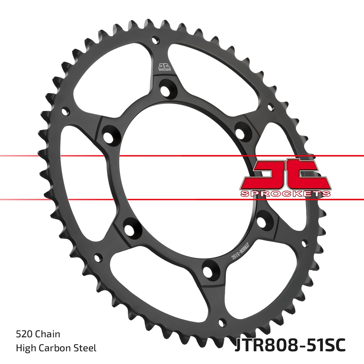 JT Rear Sprocket Suzuki RM125 80-82, 83-84, 86, 88-91, 06-12, RMX450 10-19 (Self Cleaning) (808-51)