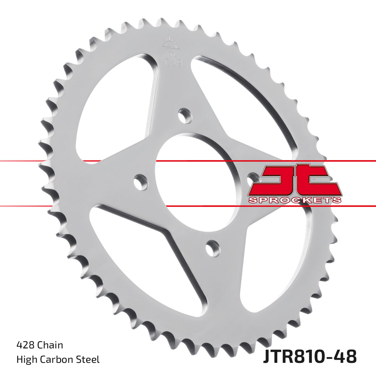 JT Rear Sprocket Hyosung 125 Cruise I 97, GV125C 01-15, RX125D 07-11, XRX125 99-14 (810-48)