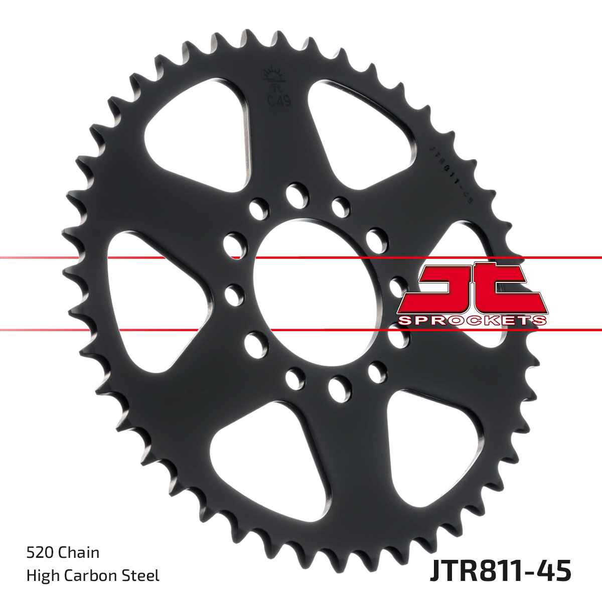 JT Rear Sprocket Suzuki DR200S 96-19, (811-45)