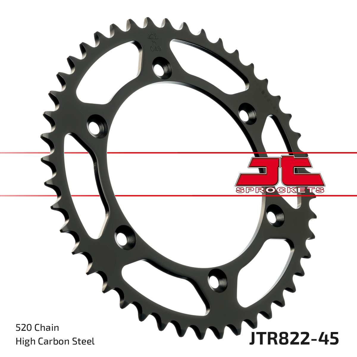 JT Rear Sprocket Husqvarna 410 TEE 99-00, 450 SMR 03-04, 610 TE 99-09, 610 SM 00-08 (822-45)