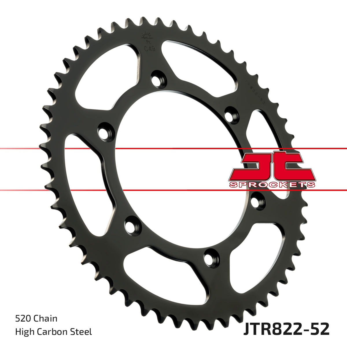 JT Rear Sprocket Gas Gas 125 Enduro 00-02, Husqvarna 125 CR 90-94, Suzuki PE250 78-79 (822-52)