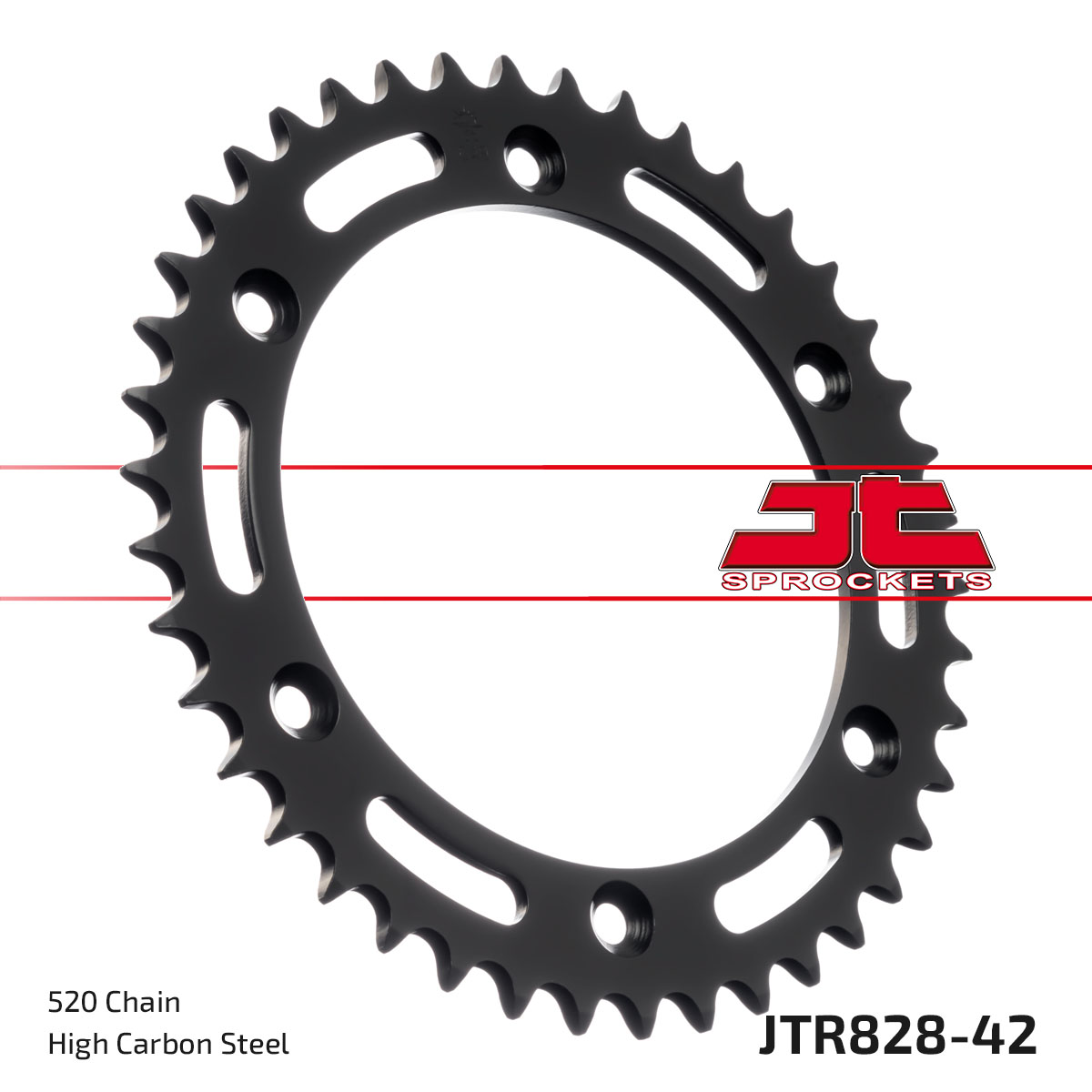 JT Rear Sprocket Cagiva 350 T4 E/R 87-91, 500T4 E/R 97-90, Suzuki DR600 85-89, DR650 90-95 (828-42)