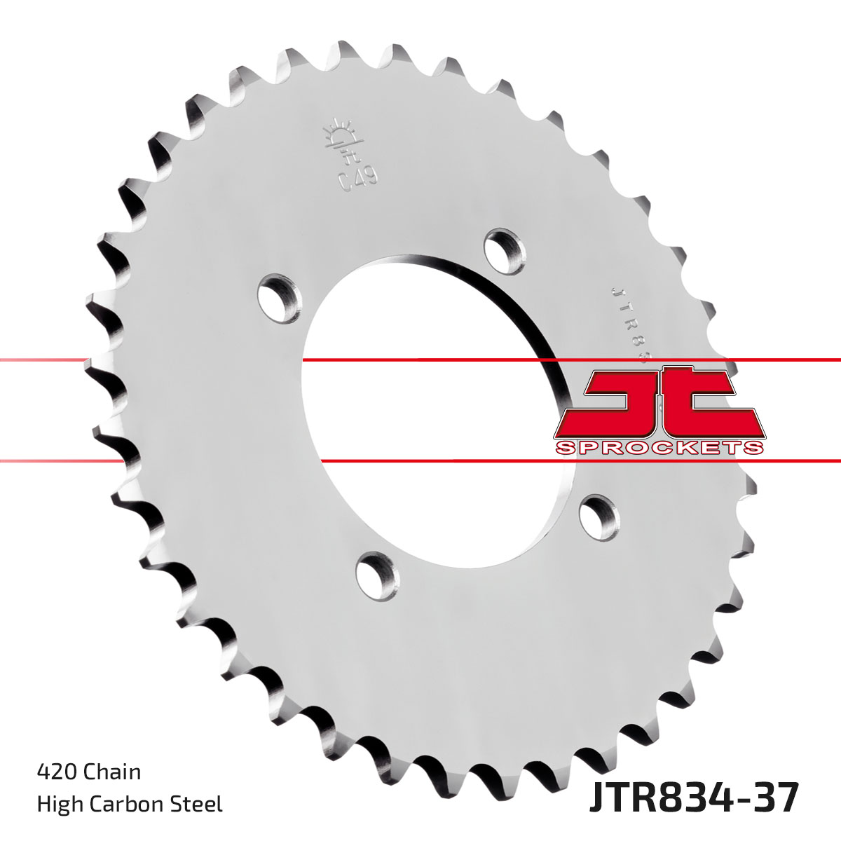 JT Rear Sprocket Yamaha TT-R50 06-21, YB100 76-80 (834-37)