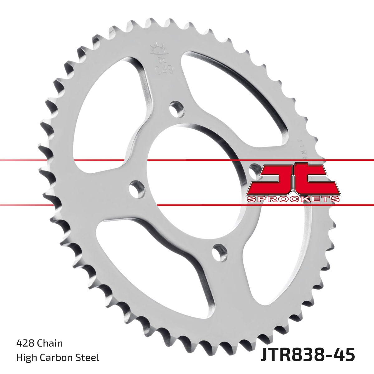 JT Rear Sprocket Yamaha DT100 76-80, YB125 22, YBR125 05-15 (838-45)