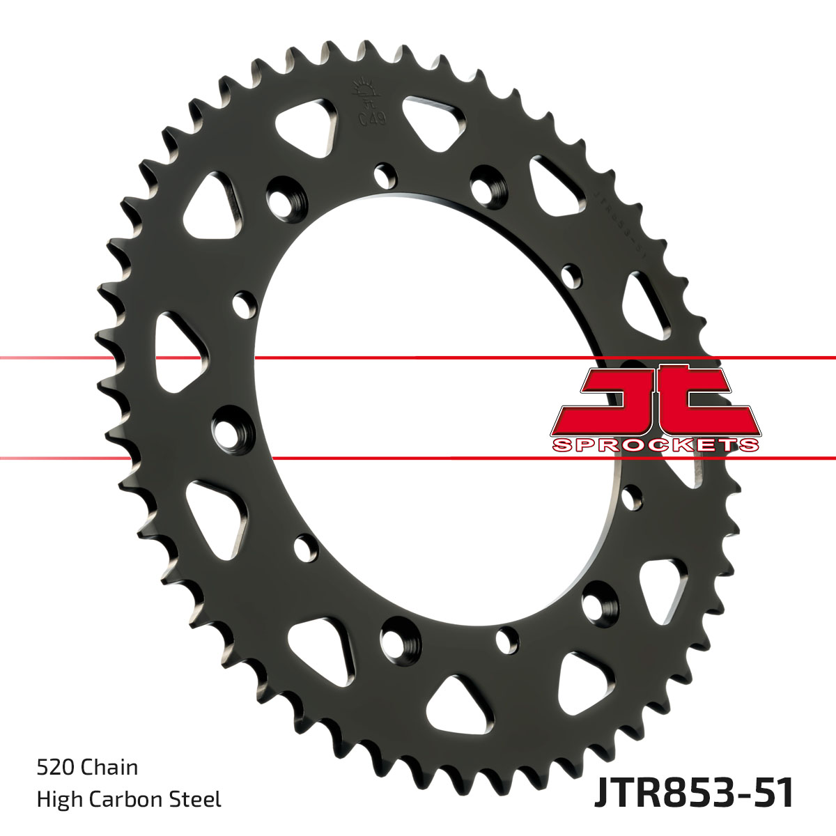 JT Rear Sprocket Yamaha YZ125 89-92, WR250 80, 93, YZ250 90-91, 93 (853-51)