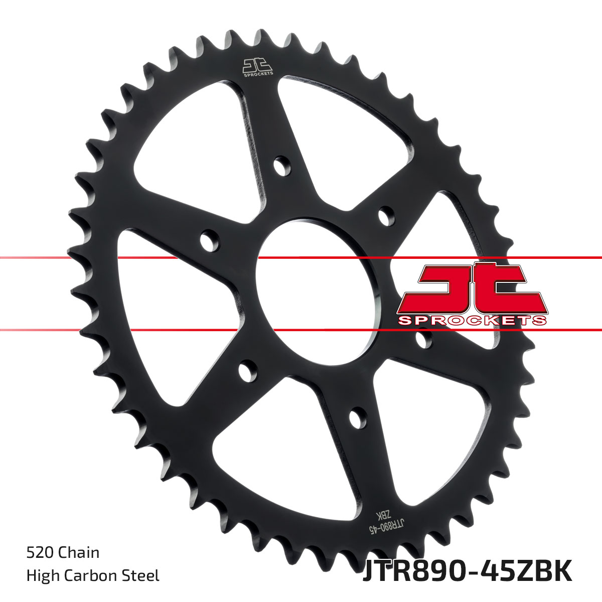 JT Rear Sprocket KTM 125 Duke 14-22, 390 Duke 13-22, 390 RC 14-21 (Black Zinc) (890-45)