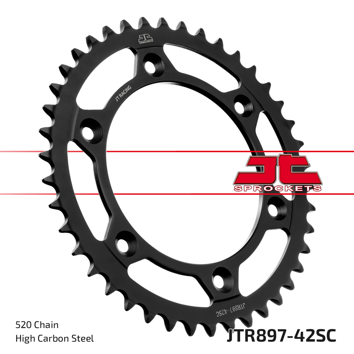 JT Rear Sprocket KTM 125 EXC Enduro 01-11, 640 LC4 Super Moto 99-06, 690 SMC R 12-22 (Self Cleaning) (897-42)