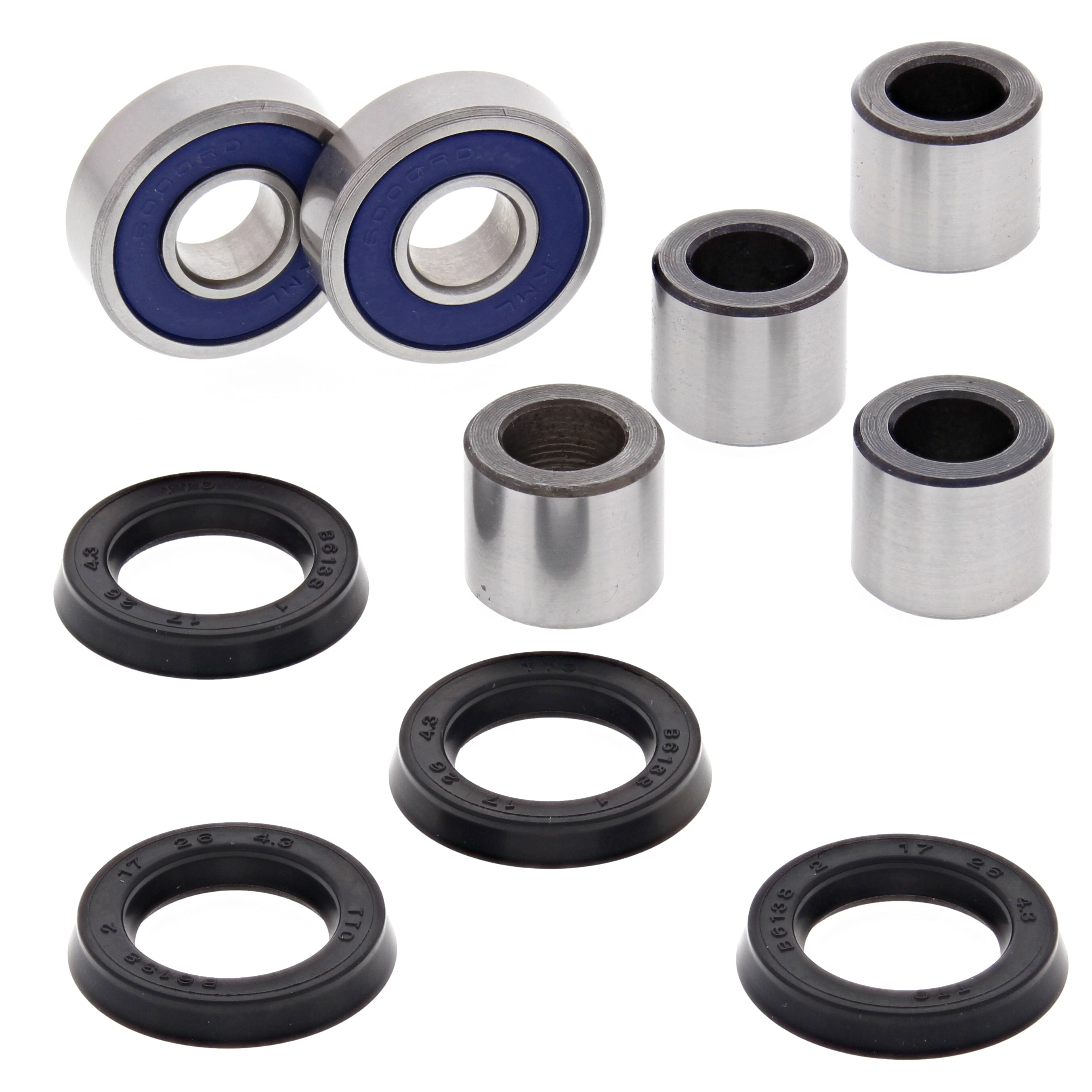 WRP Front Lower A-Arm Bearing Kit, 2 Kits Req. Per Veh. Arctic Cat 250 2x4 06-09, 250 DVX 06-08, 300 2x4 10-12, 300 2x4 13-16, 300 DVX 09-12, 300 DVX 13-15, Alterra 300 17-21, Kawasaki KVF300 Brute Force 12-22, Arctic Cat 300 2x4 13-16, 300 DVX 13-15