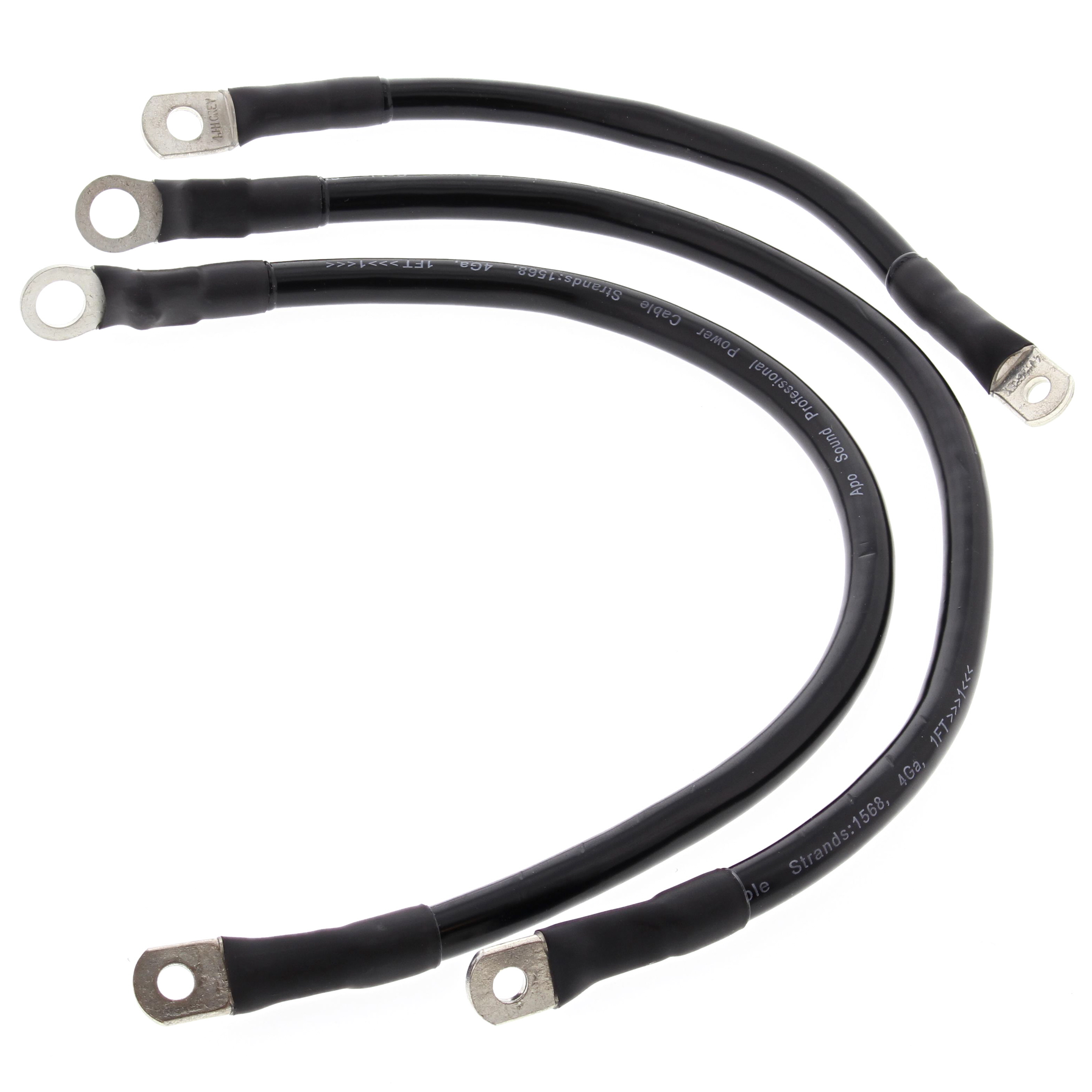 WRP Battery Cable Kit Black Harley FLH Electra Glide 66-77, FLH Electra Glide 78-79