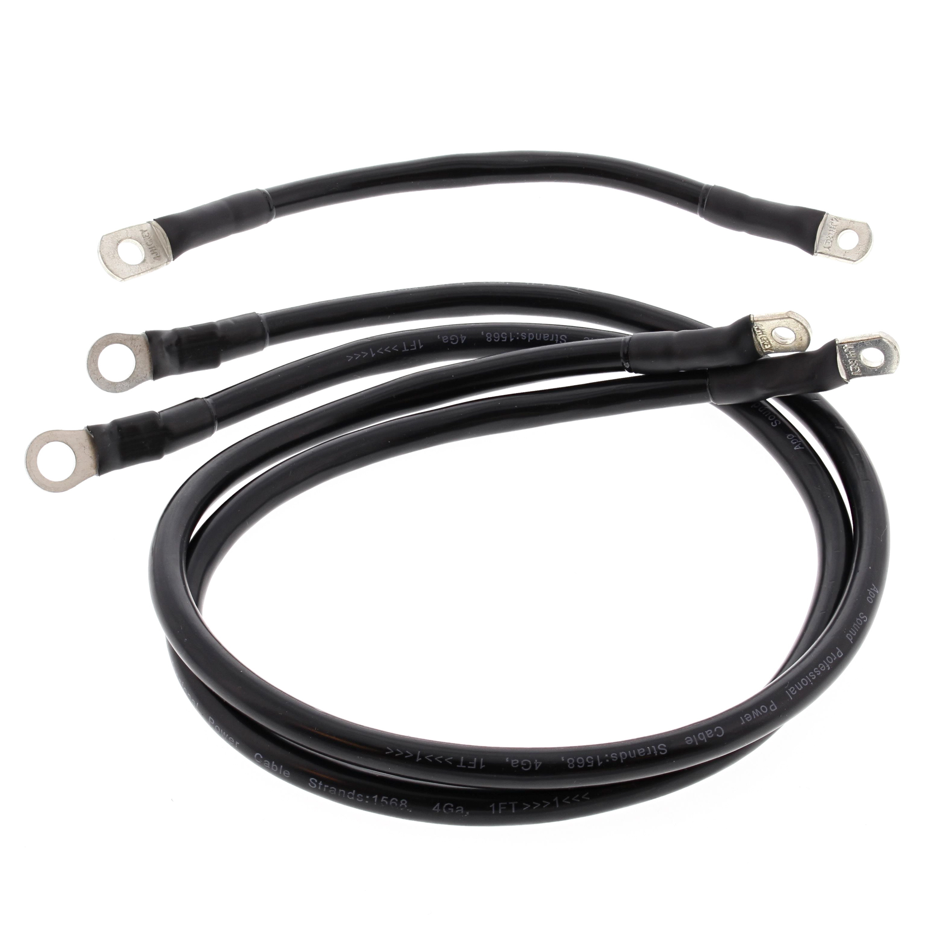 WRP Battery Cable Kit Black Harley FLH Electra Glide 80-81, FLHT Electra Glide 82-88, FLHTC Chrome 1985, FLHTC Electra Glide Classic 82-88, FLHTC Special 86-88, FLT Tour Glide 80-83, FLTC Liberty 86-88, FLTC Tour Glide Classic 80-88